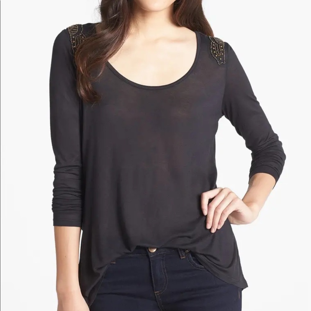 JESSICA SIMPSON, Dorris' Open Back Embellished Top
